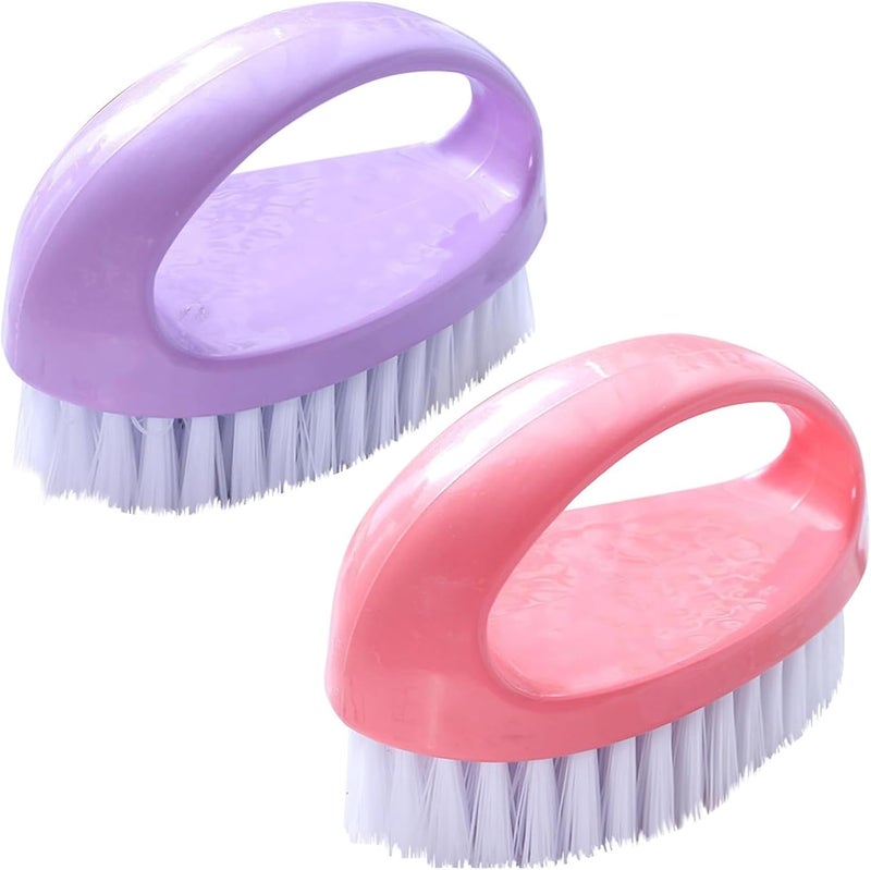 Ganganmax 2 Pack Scrubbing Brushes for Cleaning, Heavy Duty Scrub Brush Nylon Stiff Bristles,Scrubber Cleaner Brush for Bathroom,Showe,Sink,Kitchen,Bathtub,Floor,Multi-Purpose Cleaning Brush -Small Size - Image 1